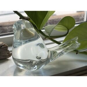Glass Bird Paperweight Collectible Figurine By Interpur